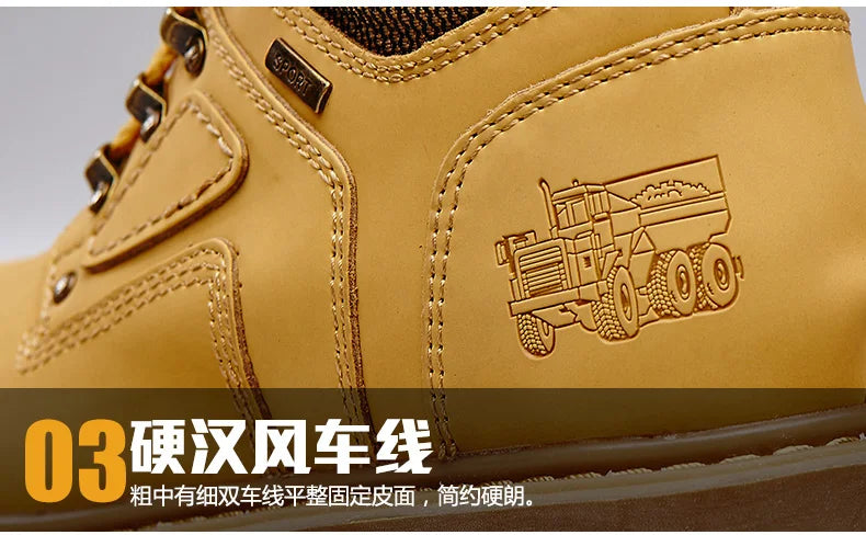 Natural Cow Leather Men’s Women Boots Handmade Retro Winter Autumn Shoes Ankle Snow Boots for Men Top Quality Shoes Dropshipping
