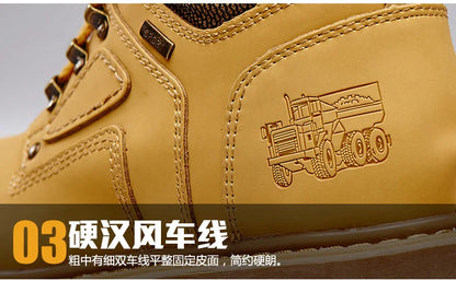 Natural Cow Leather Men’s Women Boots Handmade Retro Winter Autumn Shoes Ankle Snow Boots for Men Top Quality Shoes Dropshipping