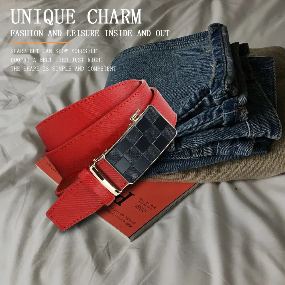 Men's Belt Metal Automatic Buckle Branded Belt Men's High-quality Genuine Leather Luxury Plus Size Men's Branded Belt