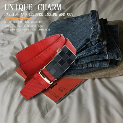 Men's Belt Metal Automatic Buckle Branded Belt Men's High-quality Genuine Leather Luxury Plus Size Men's Branded Belt