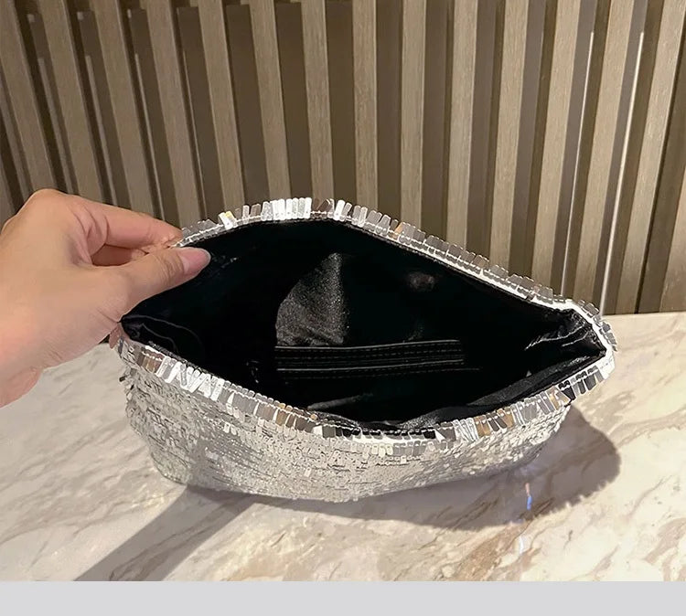 Women Envelope clutch bag Fashion shiny Sequins ladies Clutches Party lady evening bags handbag