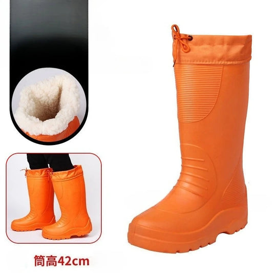 Men's Women's High-End Rain Boots Closed Rainproof and Waterproof Short and Mid.Calf Length Non-Slip Drawstring Rubber Boots