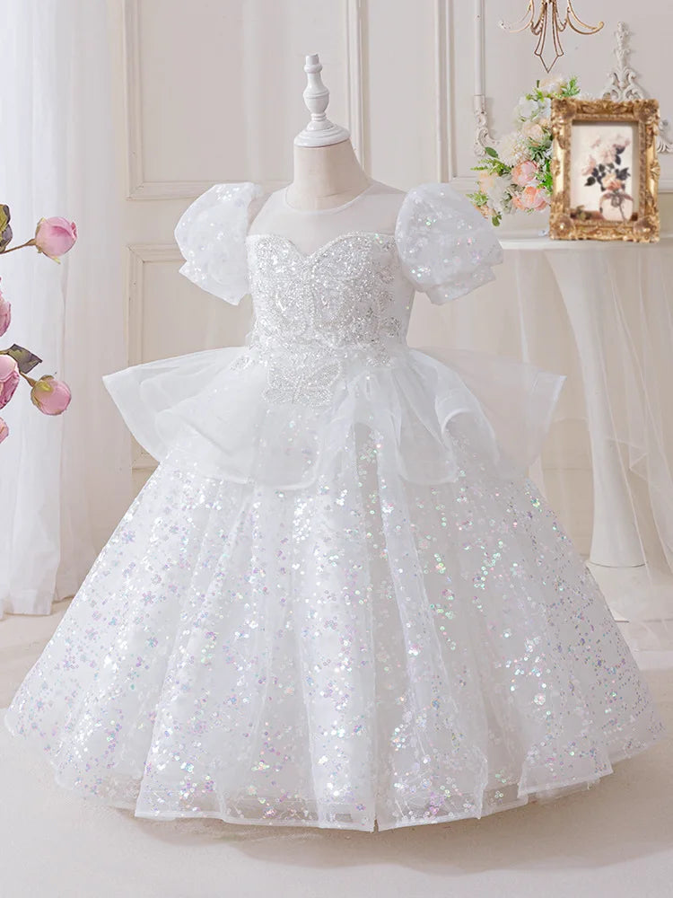Girls' Summer New High-End Host Birthday Performance Light Luxury Piano Performance Princess Dress
