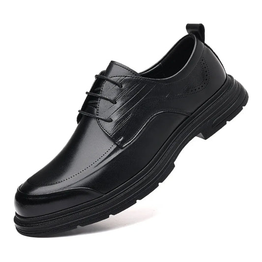 British Retro Formal Leather Shoes for Men Autumn New Designer Platform Dress Shoes Male Fashion Lace Commuter Office Shoe Man