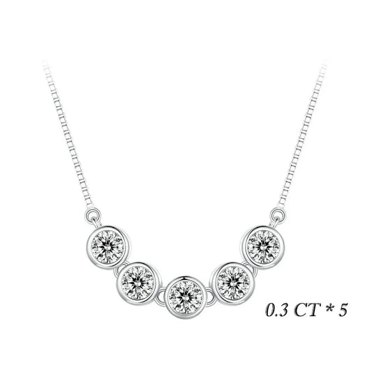 1CT Bezel Moissanite Pendant Necklace D color VVS1 Lab Diamond for Women 925 Sterling Silver Wedding Minimalist Jewelry