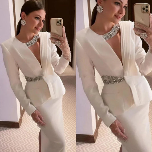 Customized   Exquisite Classic Formal Evening O-Neck A-line Beadings Bespoke Occasion Dresses