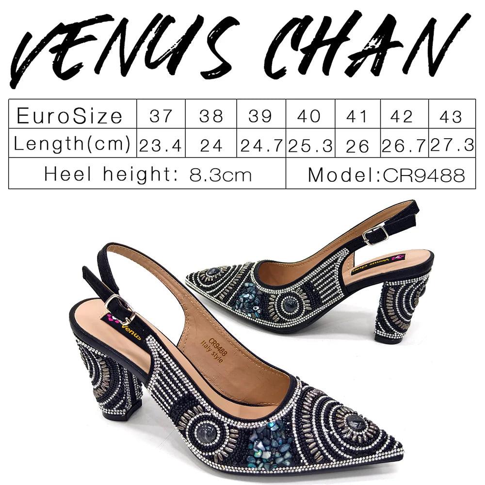 Elegant Italian Design Women's Party Shoes With Matching Handbag - Perfect for Hot African Weddings Stylish Heels and Bag Set