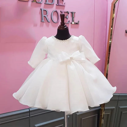 Classic Beading Princess Dresses For Kid Girls Birthday Party Infant Luxury Ball Gown Children Baptism Childen Formal Dresses