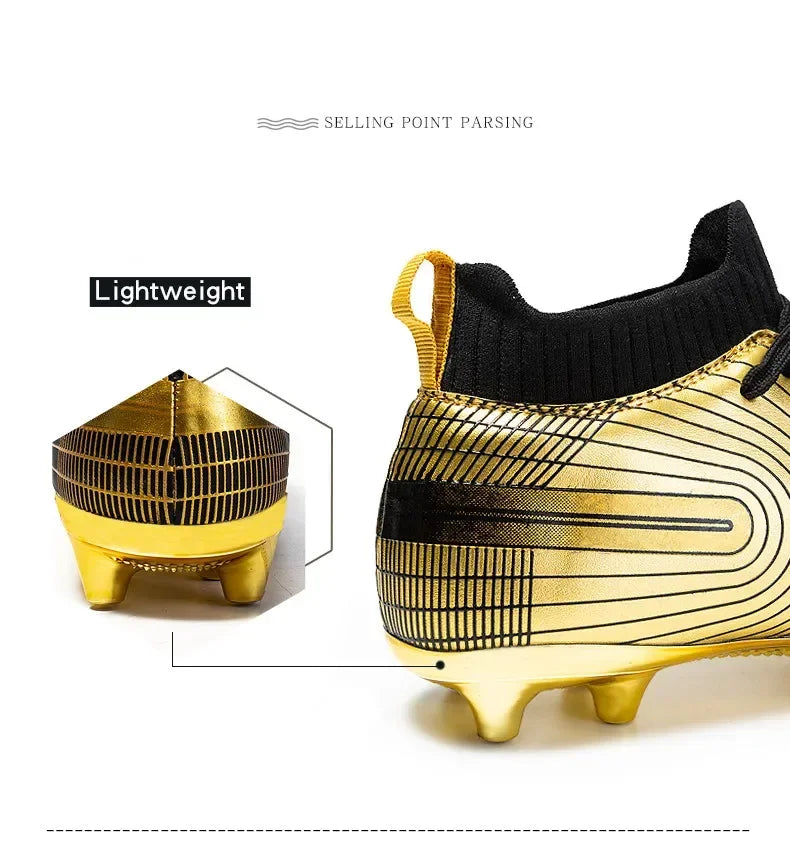 Men Soccer Shoes Ankle Outdoor Long Spikes Football Boots TF Professional Grass Cleats Unisex Football Shoes Chuteira Society