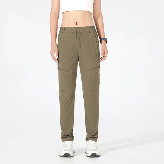 Women's Summer Hiking Pants Quick-Dry Waterproof Cargo Pants Outdoor Stretch Mountain Trousers For Camping Climbing