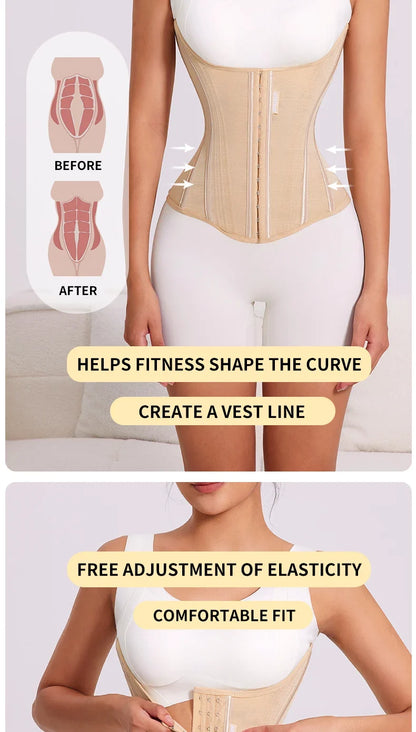 U-shaped Waist Trainer Corset Workout Body Shaper Breast Lifted Waist Trainer Soft Steel Bone Slimming Women's Shapewear
