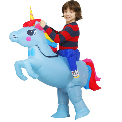 Kids Child Dinosaur Unicorn Inflatable Costume Cute Funny Clothing For Boys Girls Halloween Christmas Performance Party Suits