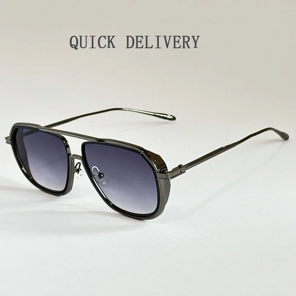 Fashion Sunglass Men Vintage Sunscreen Oversized Sunglasses Women Trendy Metal Glasses Gafas De Sol Hombre Lunette Soleil Femme