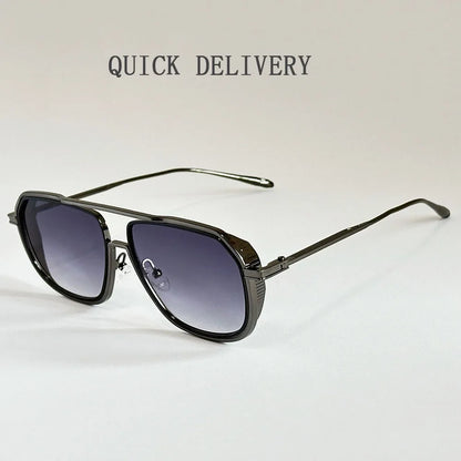 Fashion Sunglass Men Vintage Sunscreen Oversized Sunglasses Women Trendy Metal Glasses Gafas De Sol Hombre Lunette Soleil Femme