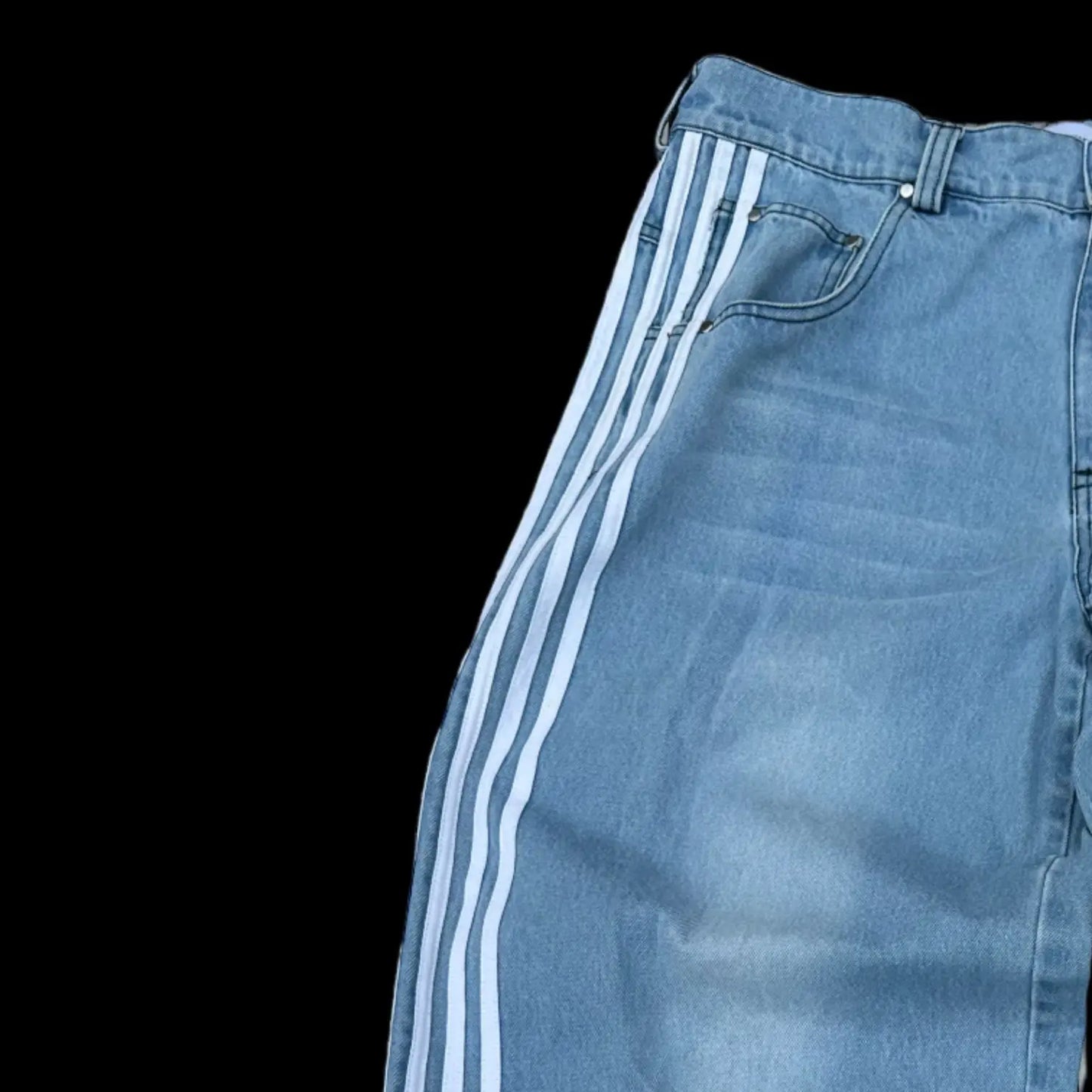 Y2K American Retro High Waisted Jeans Loose Wide Leg Pants Harajuku Style Street Striped Gothic Niche Design Casual Pants