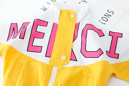 New Spring Autumn Baby Boy Girl Clothes Suit Children Casual Letter Jacket Pants 2Pcs/Set Toddler Cotton Costume Kids Tracksuits
