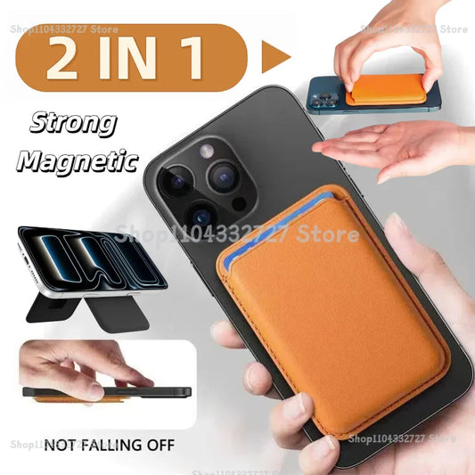 Magnetic Wallet Card Holder Leather Case Hide Stand Case for Magsafe for IPhone 15PM 14 13 ProMax Plus Wallet Back Pocket Covers