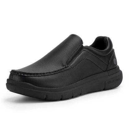 Men'S Loafers Slip-On Casual Shoes Leather Shoe Wide Width Lightweight For Swollen Feet With Arch Support Pain Relief