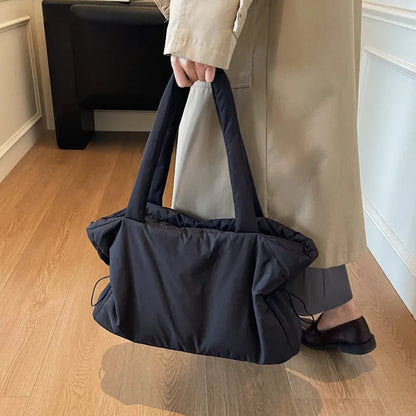 Fashion Winter Women Shoulder Bag Large Simple Shopping Commuting Bag Simple and Practical Textured Casual Versatile Tote Bag