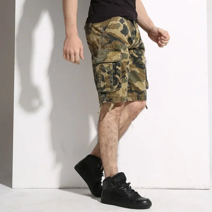 Camouflage Shorts Male Military Clothing Style Army High Quality Mens Cargo Shorts Cotton Multi Pockets Breeches Bermuda Cargo