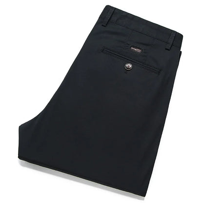 97% Cotton Casual Pants Mens Spring Summer  Clothing Straight Green Black Khaki Trousers Male Brand Bulk Clothing Wholesale