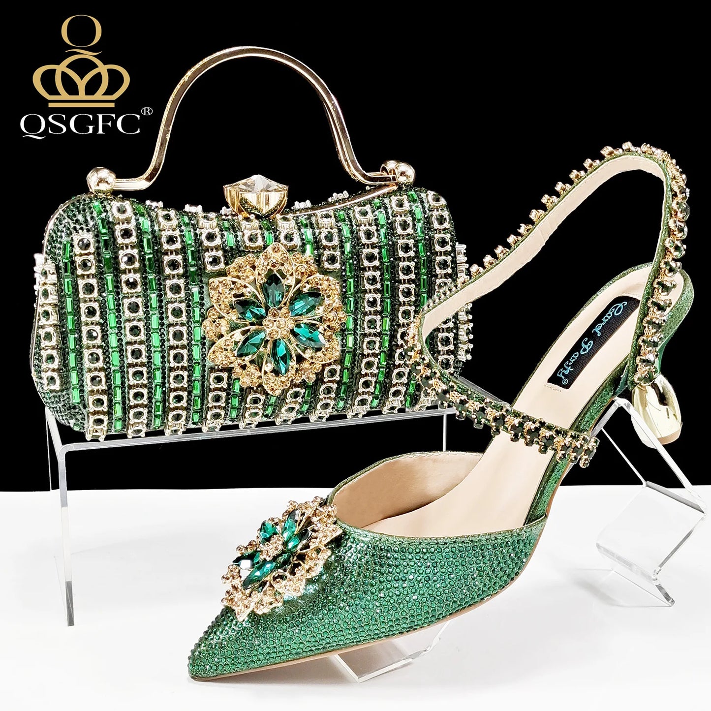 Festive Elegance: Dazzling Heels and Chic Clutch Perfect Combination Of Shoes And Bags for Party Occasions