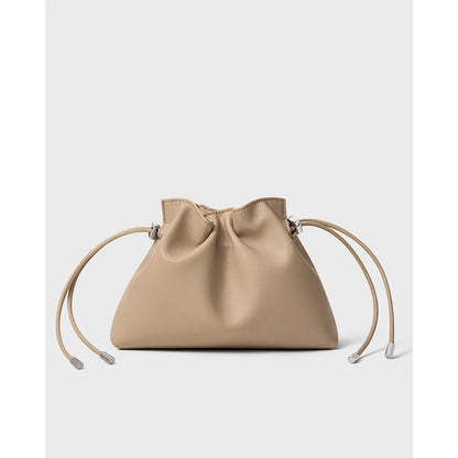 Luxury Pleated Cloud Crossbody Bag - Premium Genuine Leather Drawstring Shoulder Purse, Versatile Small Bag for Elegant Lady