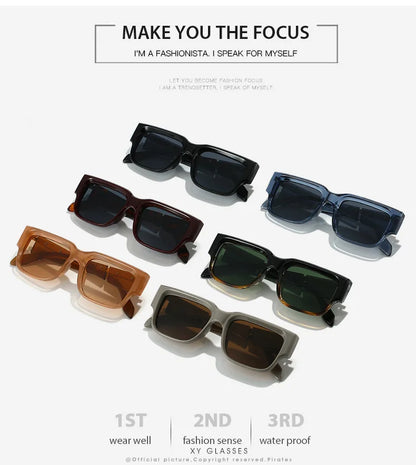 Retro Sunglasses Women Trendy Vintage Square Sunglass Men Fashion Glasses Shades Luxe Lunette Soleil Femme Gafas De Sol Hombre