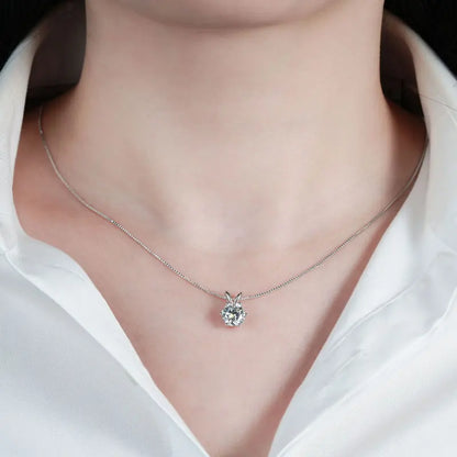 0.5ct-5ct Moissanite Pendant Necklace With Certificate For Women Original Real 925 Silver Chain Solitaire Drop Necklaces