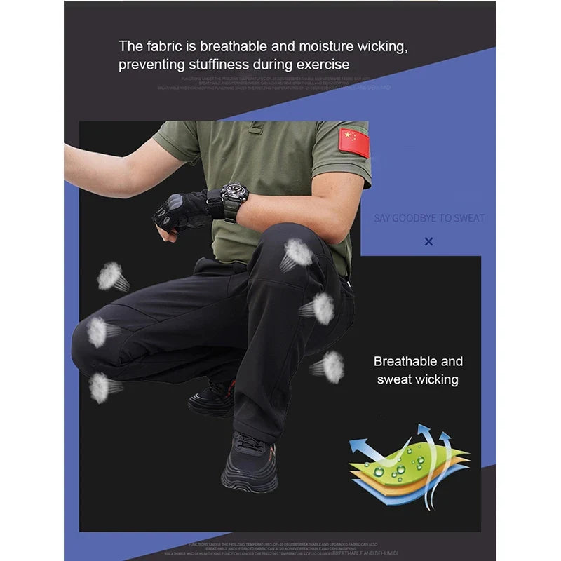 Winter Slim Men Outdoor Camping Pants Hiking Trousers Women Travel Thickening Warmth Retention Trekking Ride Sportswear