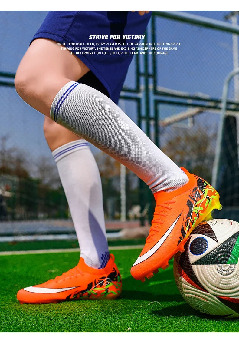 New Men Soccer Shoes Sneakers Original Football Boots Training Long Spikes Drop Shipping Futsal Cleats Match Ultralight Indoor
