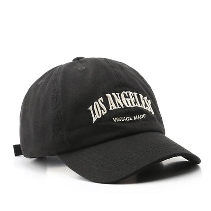 American wide brimmed retro men's and women's baseball caps, washed hats, trendy embroidered duckbill caps