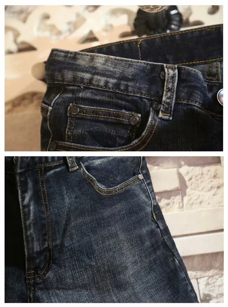 2025 Mens Summer Stretch Denim Shorts Casual Slim Fit Five Inch Beach Pants Lightweight Korean Fashion Hip Hop Cool Jeans