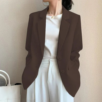 New Solid Color Blazer Coat Female Spring Autumn  Fashion Suit Jacket Ladies 2026  Advanced Long Sleeves Casual Tops Outwear