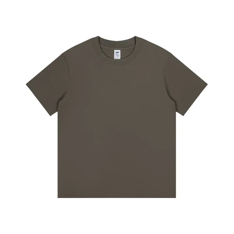 8.1Oz 230gsm Men's Pure Cotton T Shirts 2025 Summer New Oversizes Solid Color T-Shirts for Men and Women Customizable