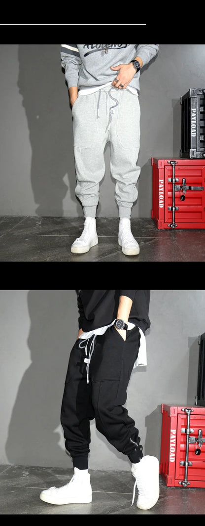 Spring Autumn Korean Fashion Streetwear Hip Hop Sweatpants Kpop Couple Jogging Pants Harajuku Black Sports Harem Joggers Men