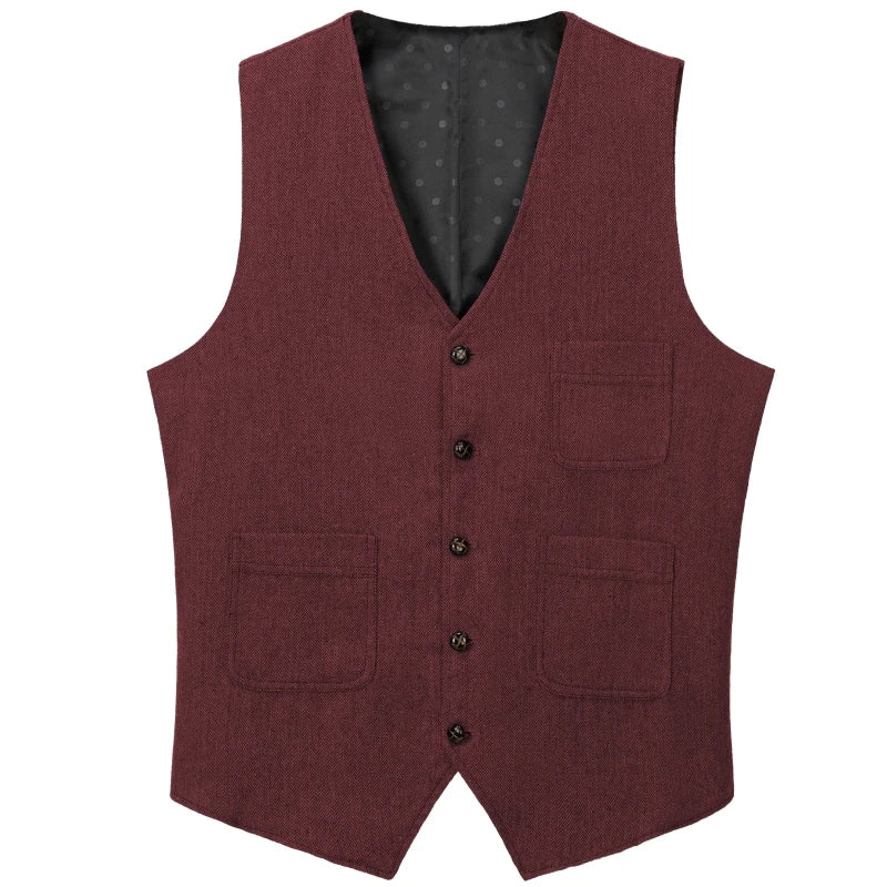 Men Vest Green Herringbone Solid Single Button Waistcoat For Birthday Wedding Business Banquet Work Daily Casual Men Suit Vest