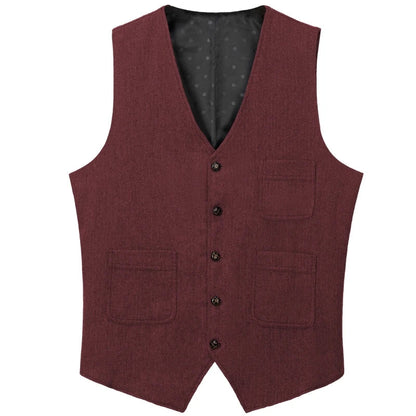 Men Vest Green Herringbone Solid Single Button Waistcoat For Birthday Wedding Business Banquet Work Daily Casual Men Suit Vest