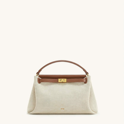 Carmen Lock Handbag 2026 New Women's Crossbody Small Square Purse Vegan Leather Top Handle Shoulder Bag for Daily Commute