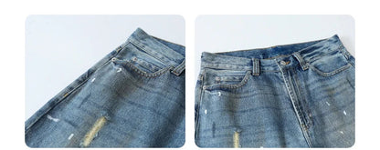 Women Jeans Loose Casual New Retro High Waisted Straight Leg Wide Leg Denim Pants Female Trousers Summer 2025
