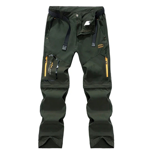Men's Convertible Cargo Tactical Pants Camping Quick Drying Outdoor Hiking Pants Zip Off Lightweight Work Trekking Trousers