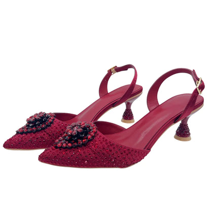Women's Clutch Bag and Shoes Fairy Diamond High Heels Stylish Dress Shoes Pointed Toe Stiletto Heels Elegant Party Wedding Shoes