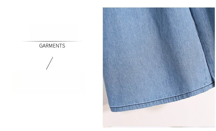 2026 High Waist Loose Fit Wide Leg Jeans Women Plus Size Casual Straight Workwear Trousers Summer Autumn Denim Capri Pants