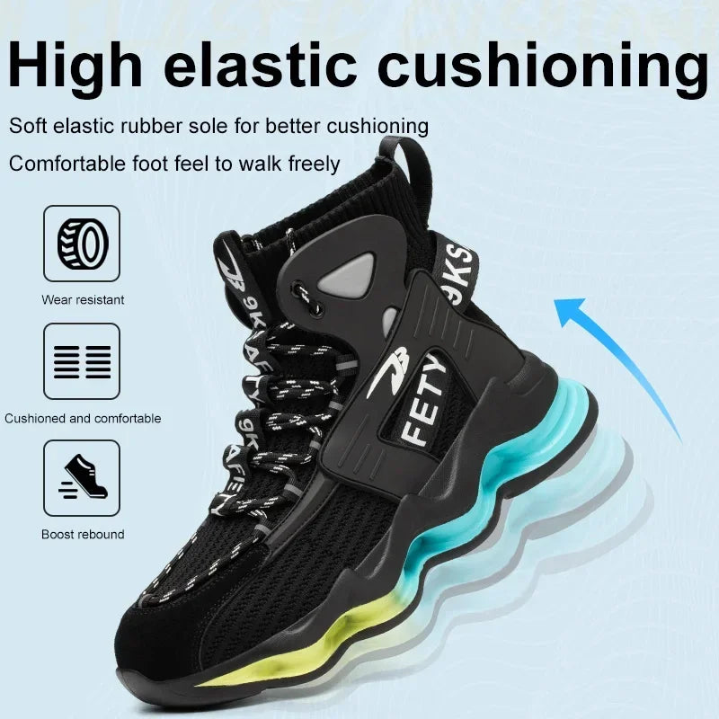 European Plus Size 50 Newest Design Men Wrok Safety Boots Anti-smash Steel Toe Cap Indestructible Construction Industry Shoes