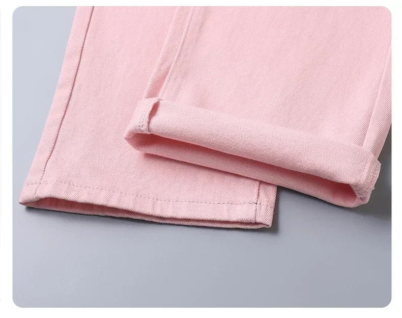 5 Colors 98% Cotton Stretchy Jeans Men's Mid-waist Straight Pencil Denim Trousers Brand Clothing Personality Fashion Male Pants