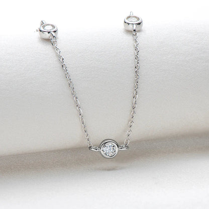 925 Sterling Silver Necklaces Round Cut 2.5mm/4mm Bezel Moissanite Choker Necklace for Women Multilayer Neck Jewelry