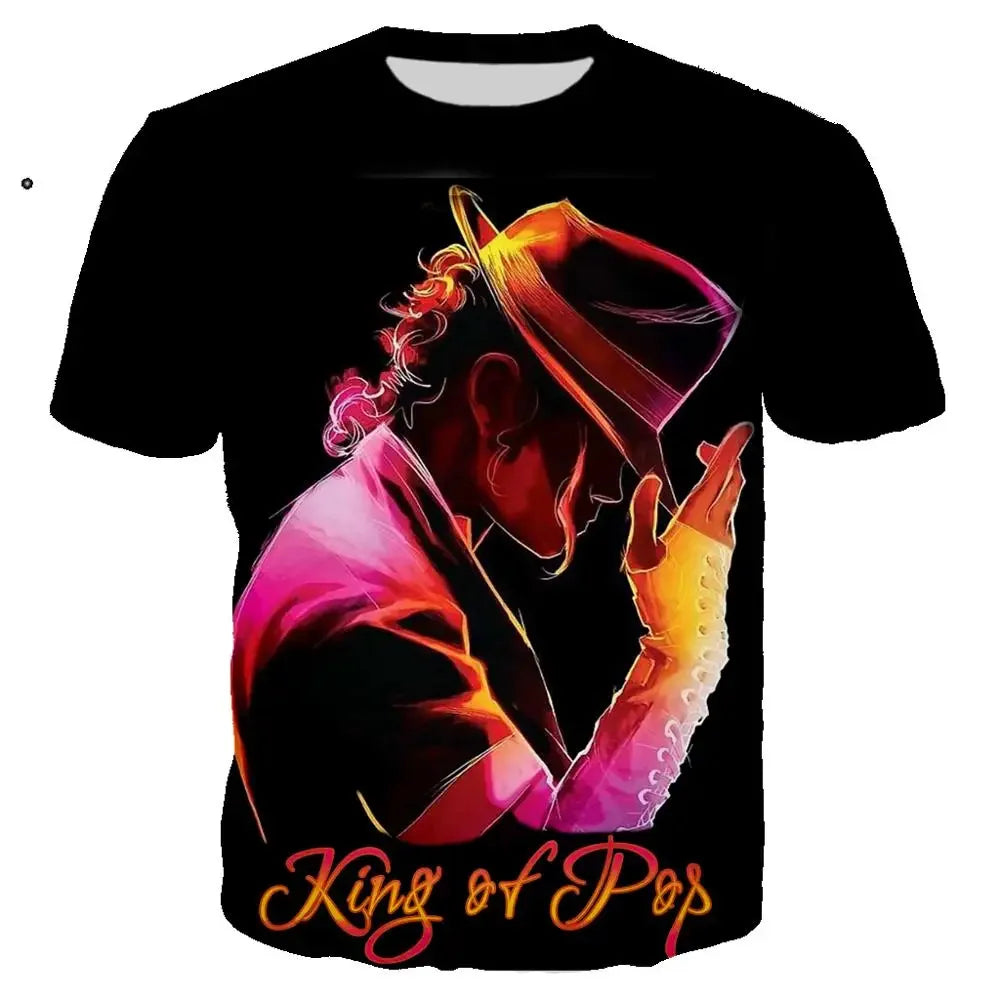 Michael Jackson Printed 3D T-shirt Unisex Summer Casual Streetwear Hip Hop Short Sleeve Fashion Harajuku Oversized Tops