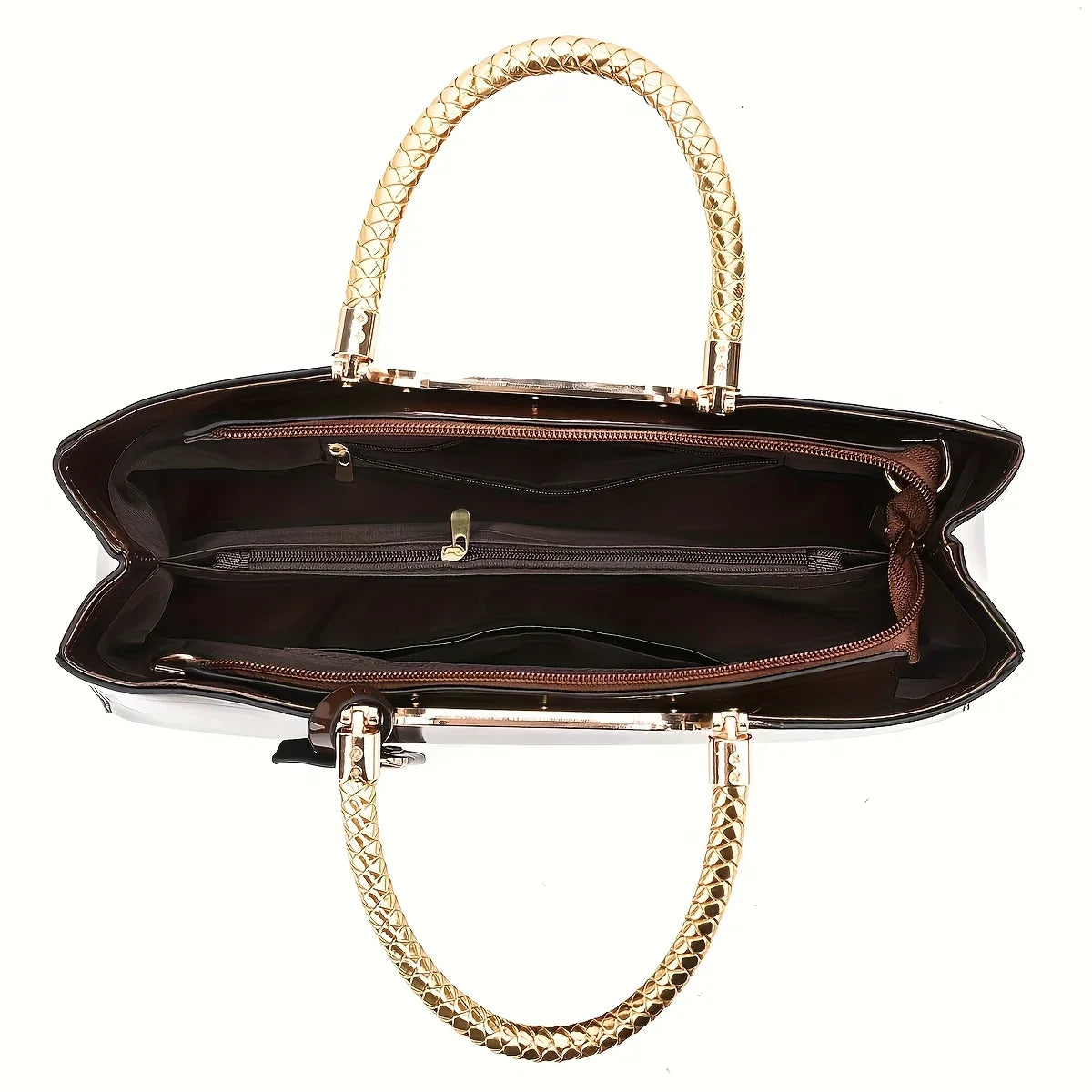 Elegant ladies' evening handbag - shoulder bag, patent leather glossy leather PU leather crossbody bag