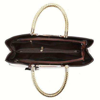 Elegant ladies' evening handbag - shoulder bag, patent leather glossy leather PU leather crossbody bag