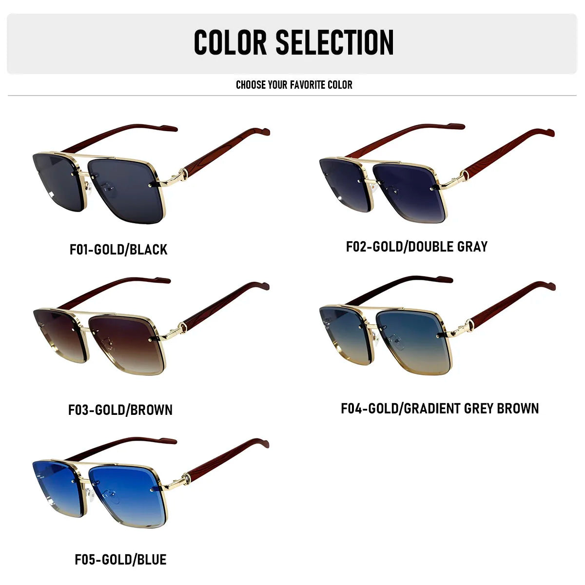 UV400 Protection Square Sunglasses Women Trendy Beach Vacation Brand Design Wooden Vintage Retro Sunglass Men Fashion Glasses